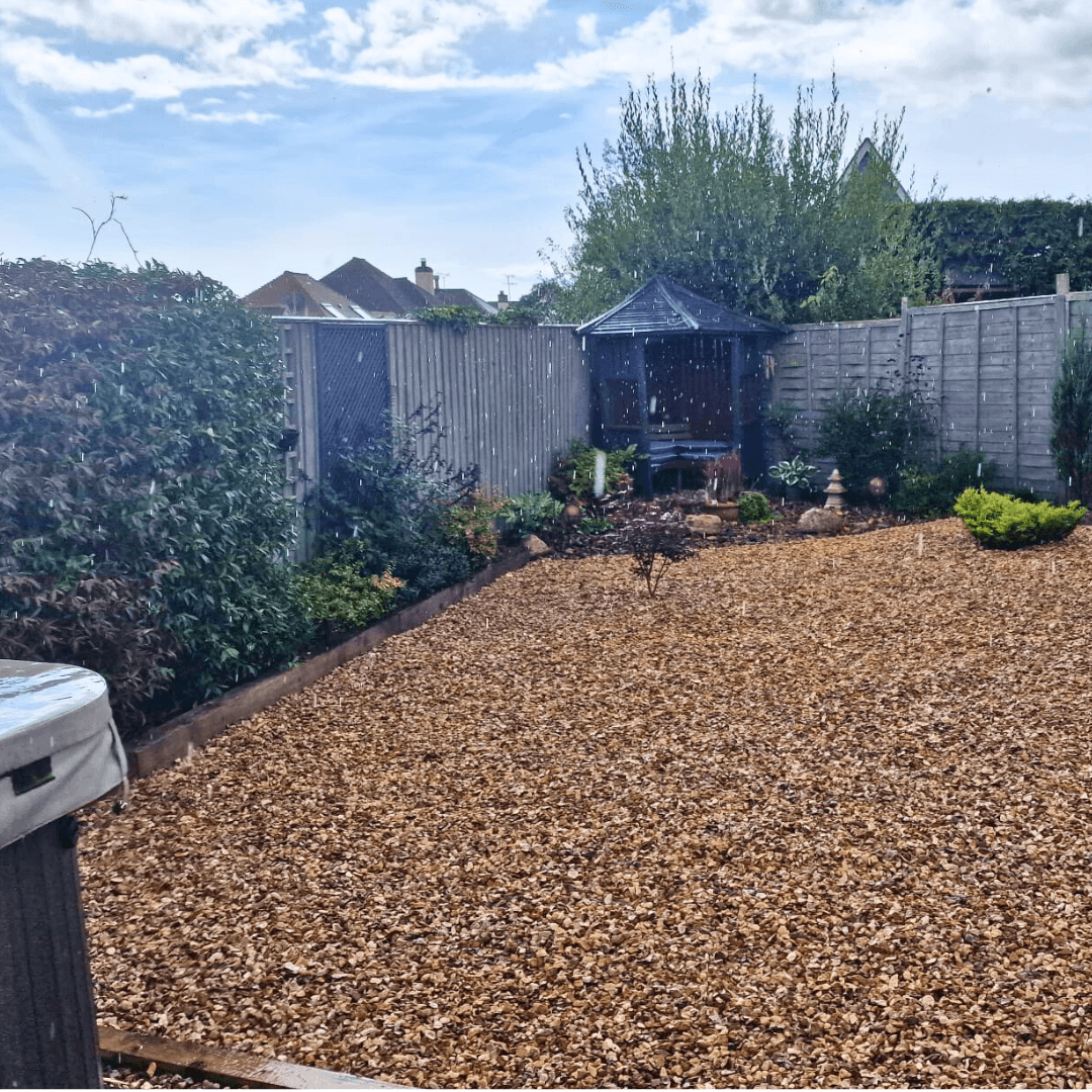 Garden after gravel installation